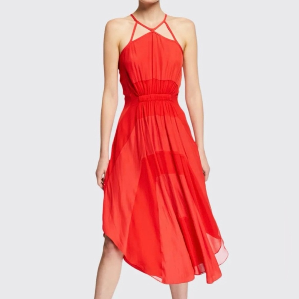 Ramy Brook Vibrant Red Asymmetrical Dress